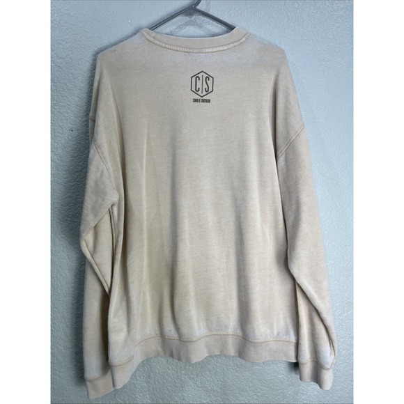 Chicka-d Sweatshirt Womens M Tan Charlie Southern Burnout Heroes Cowboys Western - Picture 3 of 8